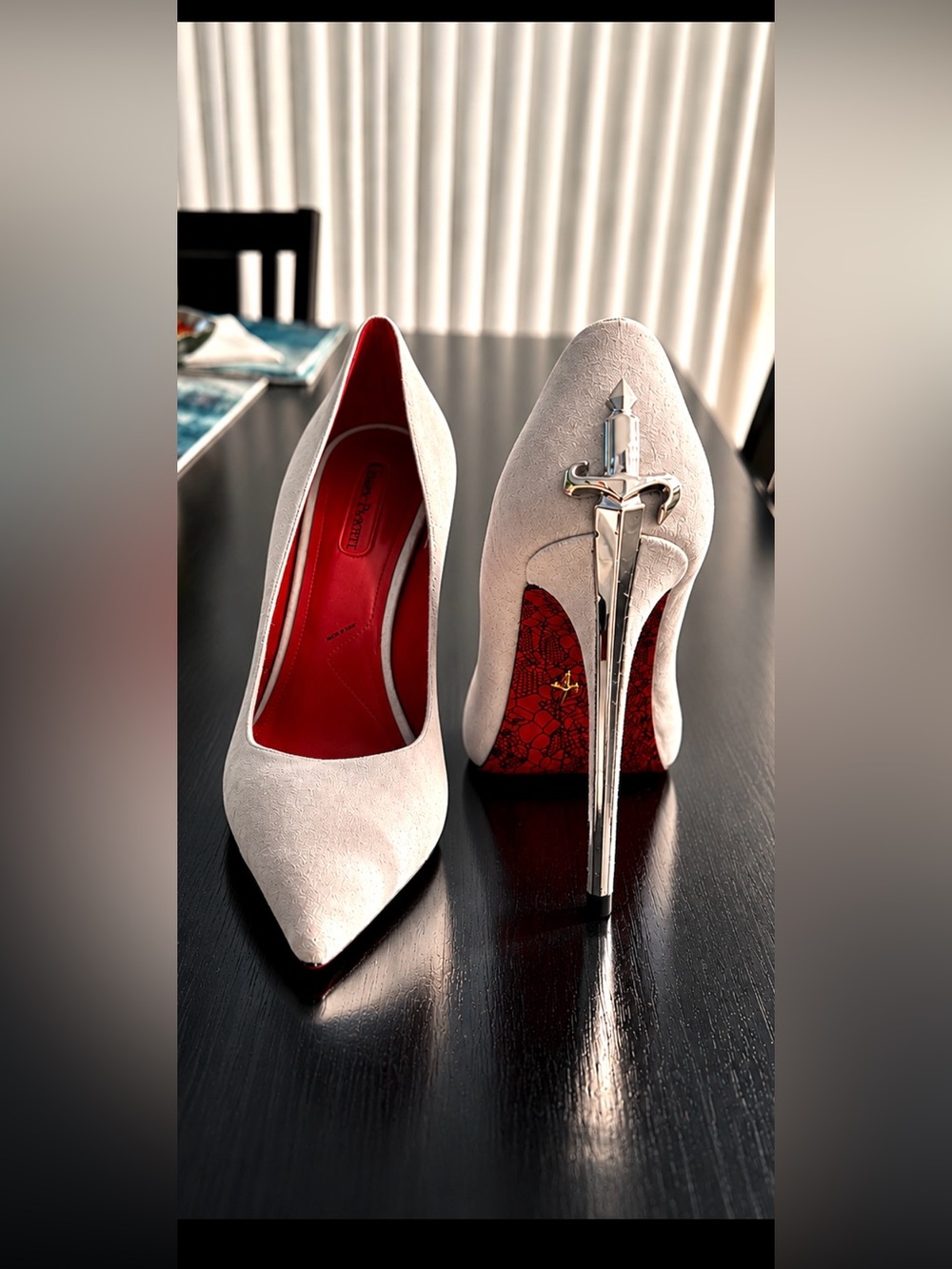 One-of-a-Kind Cesare Paciotti Dagger Heel Pumps. - Picture 3 of 11